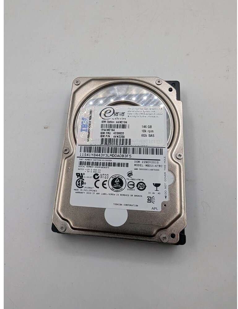 Жесткий диск MBD2147RC, 44W2194, 42D0633, 44W2200, Fujitsu, IBM, 146 Гб, SAS, 2.5