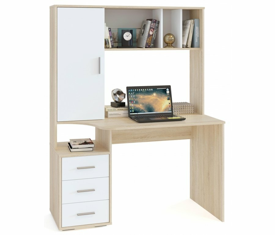 Компьютерный стол Woodville КСТ-16 дуб сонома / белый