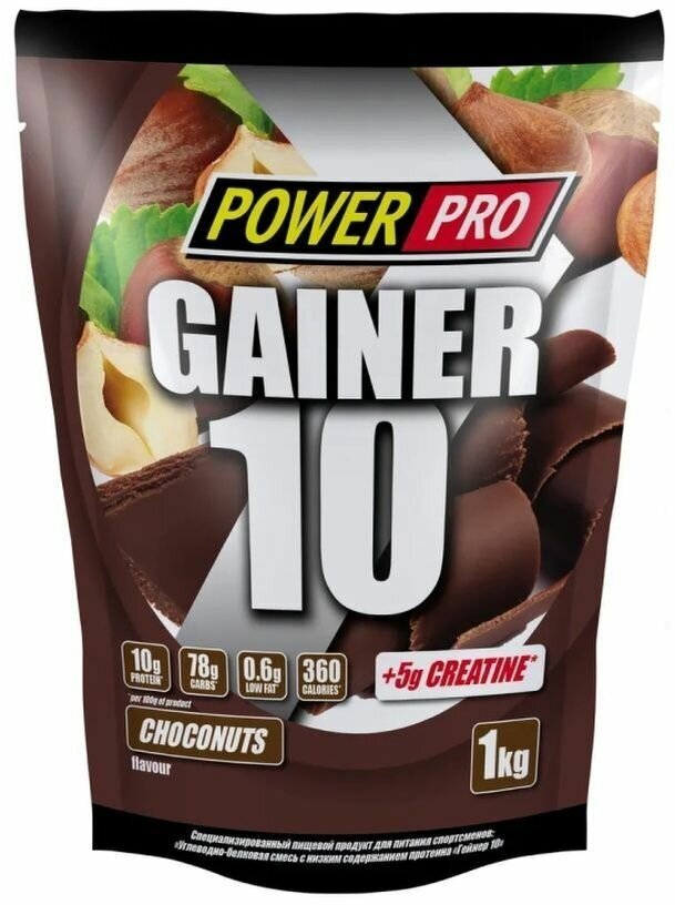 Power Pro Gainer "10", 1000 г Шоколад-орех