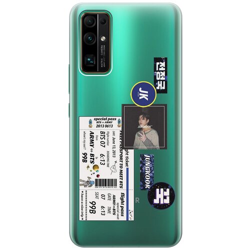 Силиконовый чехол с принтом BTS Stickers для Honor 30 / Хонор 30 матовый чехол bts stickers для honor 30 хонор 30 с 3d эффектом черный