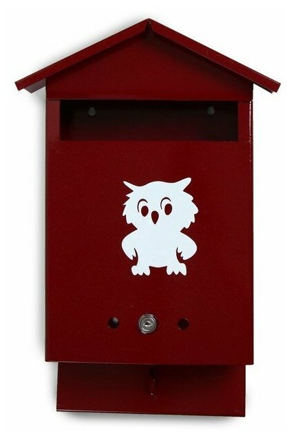 Ящик почтовый с замком, вертикальный, "Домик", вишневый - фотография № 3