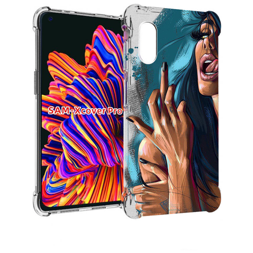 Чехол MyPads Девушка-нарисованная-дерзкая женский для Samsung Galaxy Xcover Pro 1 задняя-панель-накладка-бампер