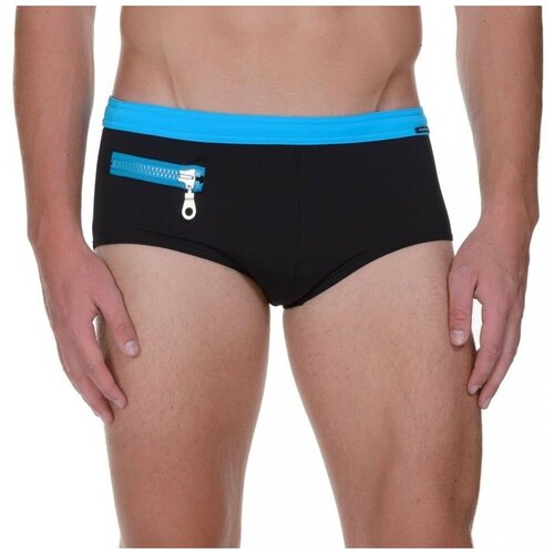фото Плавки-брифы "zip&zip swim retro - black / turquoise" / bruno banani / черный / размер s