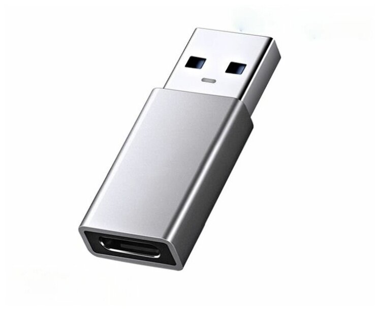 Адаптер переходник USB Type C (вход) - USB 3.0 (выход) серый KS-is