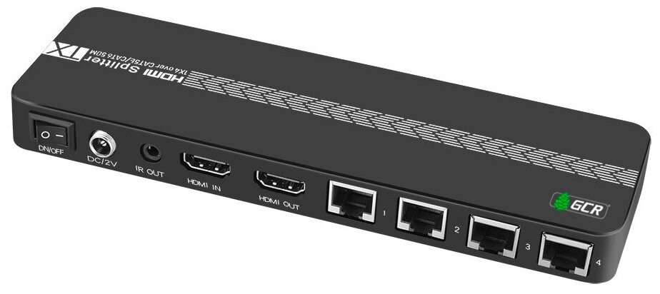 Разветвитель HDMI 1.4 через LAN кабель, 1 x 4 +1 GreenLine, до 60.0m, 1080P 60Hz, EDID, удлинитель ИК