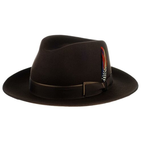 фото Шляпа федора stetson, шерсть, утепленная, размер 59, коричневый