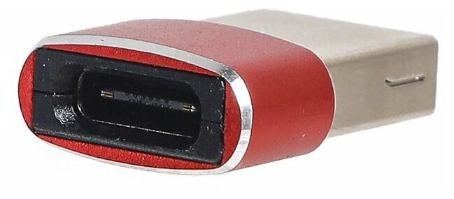 Переходник PALMEXX USB2.0 (m) - USB Type-C (f), красный — фото 1