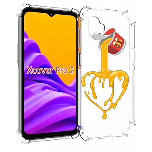 чехол mypads завораживающее сердце женский для samsung galaxy xcover pro 2 задняя панель накладка бампер Чехол MyPads медовое сердце для Samsung Galaxy Xcover Pro 2 задняя-панель-накладка-бампер