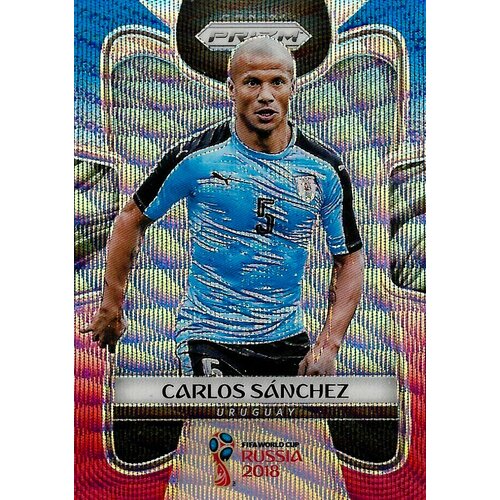 Коллекционная карточка Panini Prizm FIFA World Cup Russia 2018 #210 Carlos Sanchez - Blue Red Wave S0273