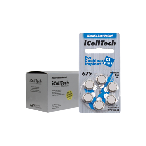 Батарейки для кохлеарных имплантов iCellTech 675 CI (60 штук)