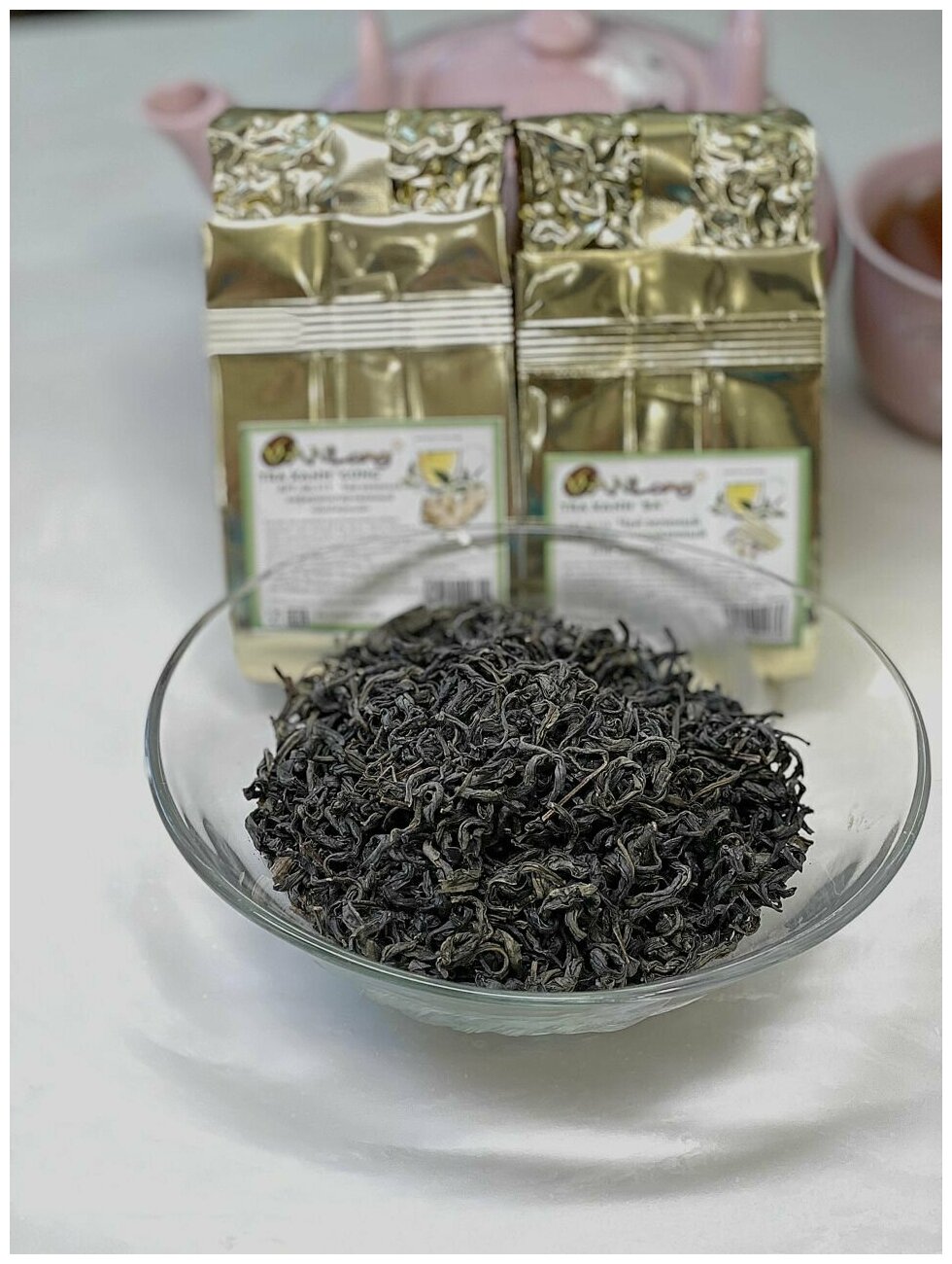 Vanlang имбирный вьетнамский зеленый чай ,100 г. - фотография № 4