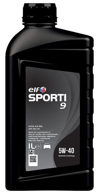 Моторное масло Elf Sporti 9 5w-40, 1 литр