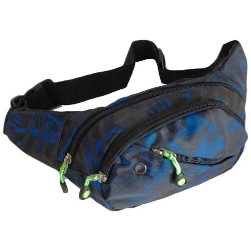 Сумка спортивная , 3 л, 9х16х34 см, черный сумка поясная спортивная текстиль регулируемый ремень синий