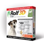 Rolf Club 3D Капли от блох, клещей, комаров для собак 4-10 кг упаковка, 3 пипетки - изображение
