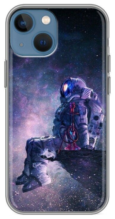 Дизайнерский силиконовый чехол для Айфон 13 мини / Iphone 13 Mini Космонавт