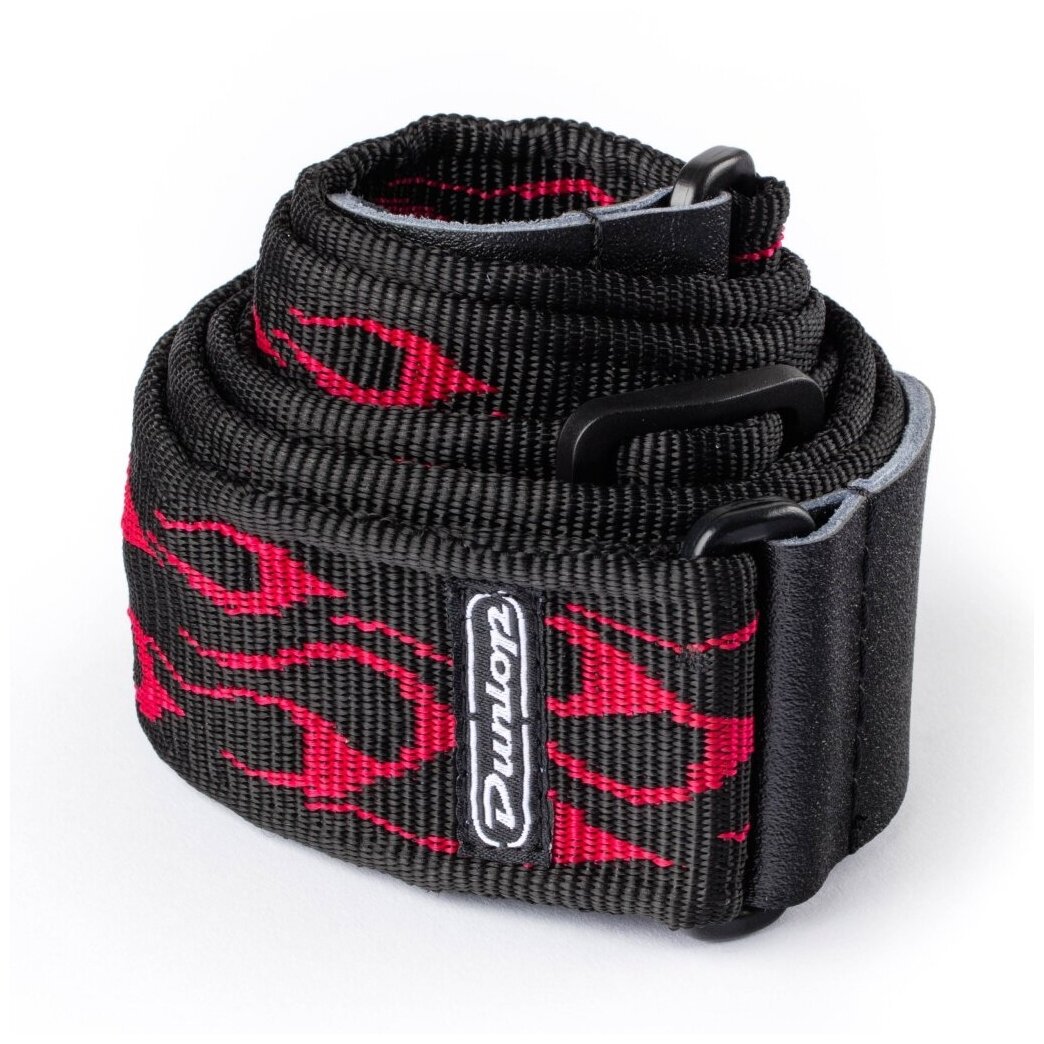 D38-11RD Ремень для гитары, красное пламя, Dunlop