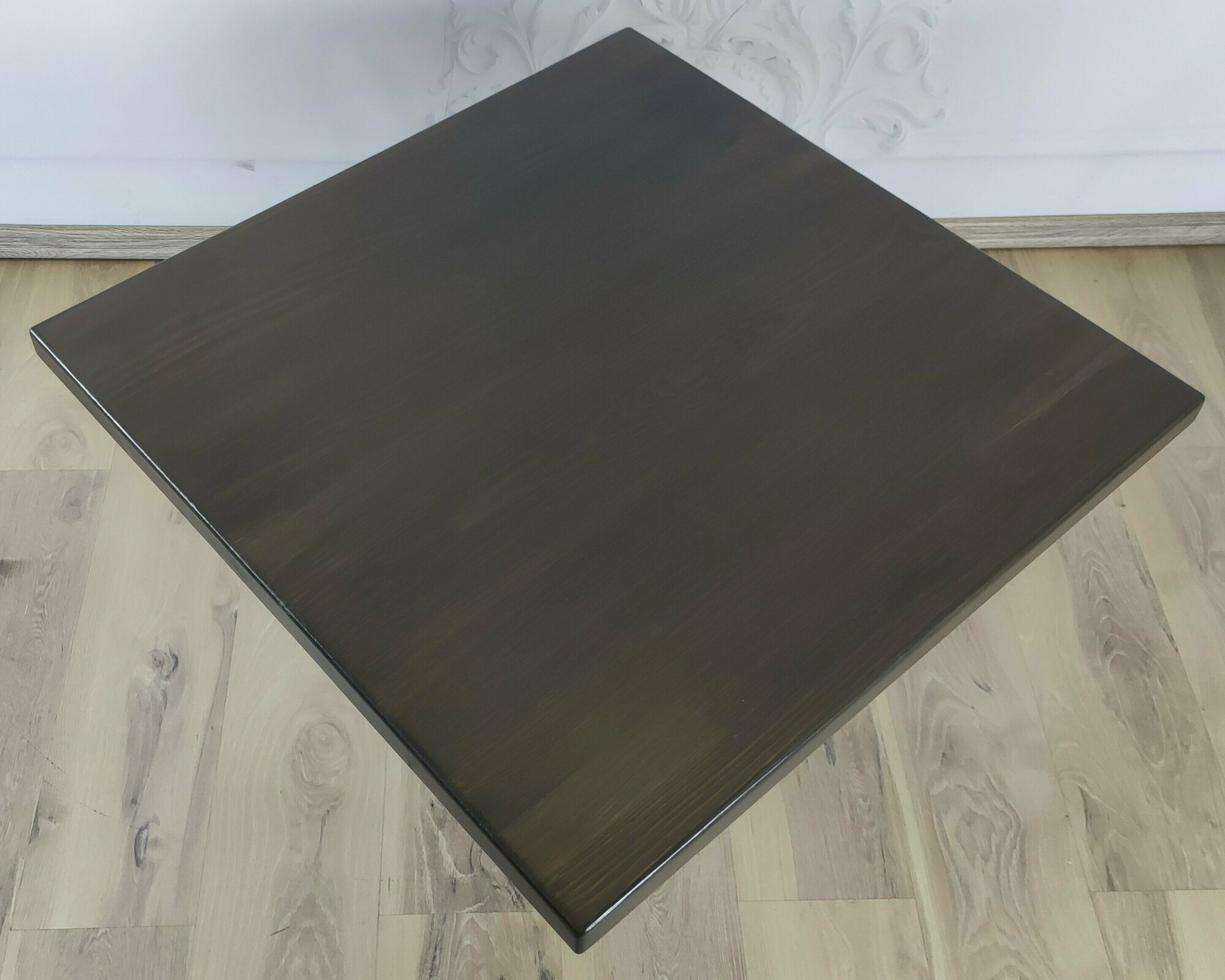 Столешница квадратная из массива сосны 75x75х4 см цвет венге