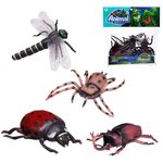 Игровой набор Junfa "Гигантские насекомые" (божья коровка, стрекоза, жук-усач, паук) WA-10936 - изображение