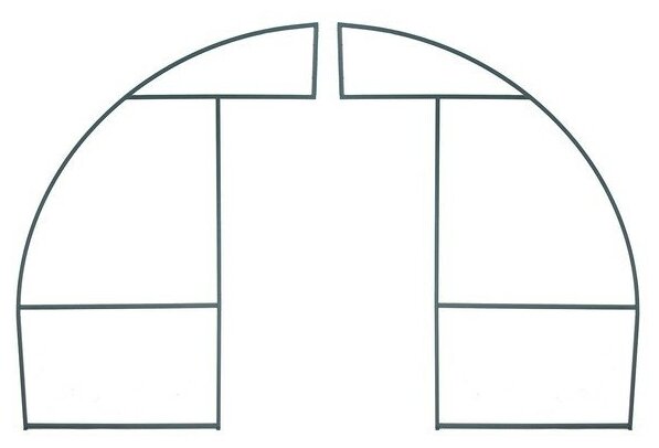 Каркас теплицы, 8 × 3 × 2 м, шаг 1 м, профиль 20 × 20 мм, толщина металла 1 мм, без поликарбоната, половинчатые арки - фотография № 2