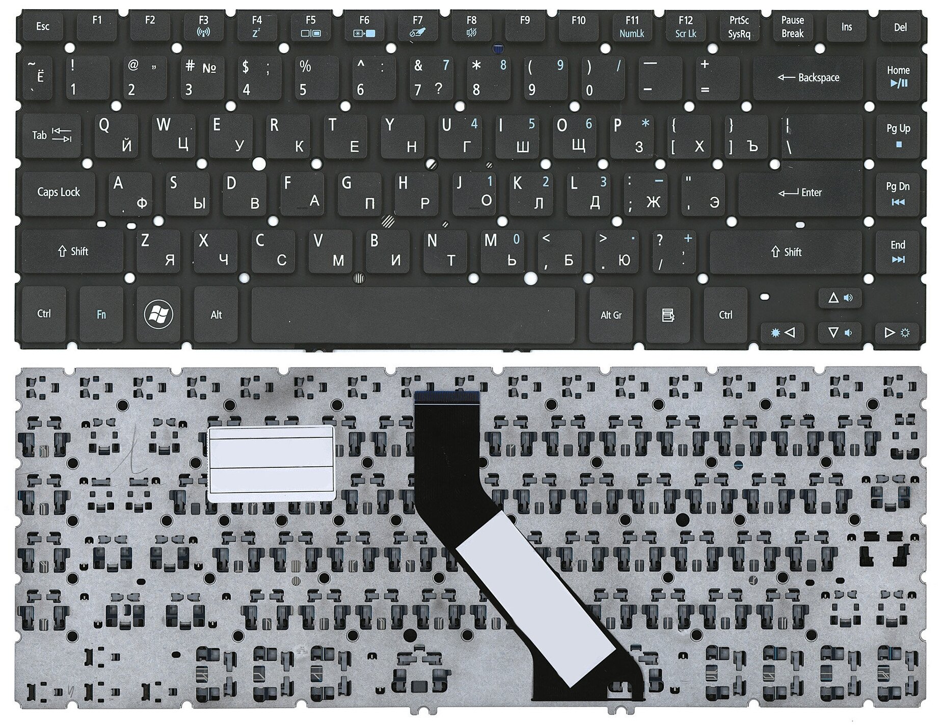 Клавиатура для ноутбука Acer Aspire V5-471 V5-431 M5-481T черная