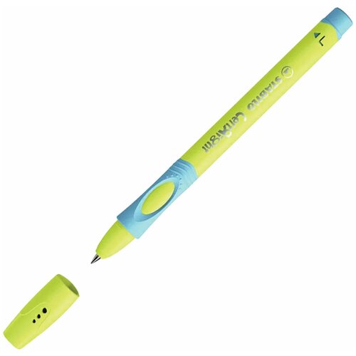 Ручка шариковая Stabilo LeftRight для левшей, синяя, 0,8мм, грип, желтый/голубой корпус, 10 шт.