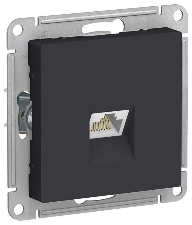 Механизм розетки компьютерной AtlasDesign RJ45 карбон SchE, SCHNEIDER ELECTRIC ATN001083 (1 шт.)