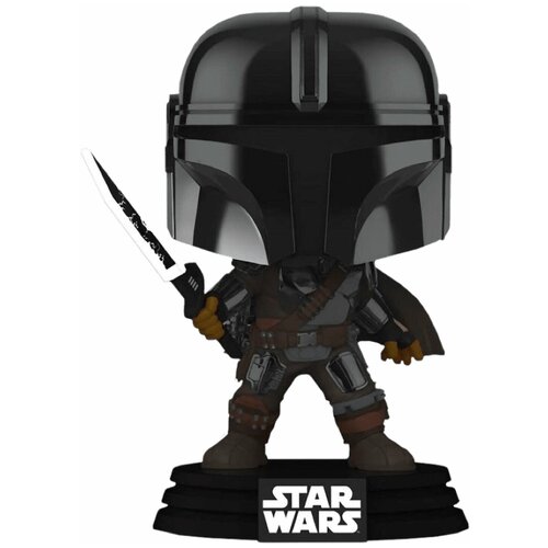 фигурка funko pop death watch mandalorian two stripes эксклюзив gamestop из сериала star wars mandalorian Фигурка Funko POP! Bobble Star Wars Mandalorian Mandalorian with Darksaber (GW/MT) (Exc) 58797