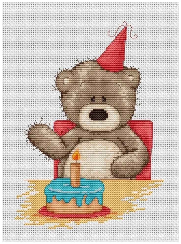Медвежонок Бруно #B1040 Luca-S Набор для вышивания 13 x 18 см Счетный крест