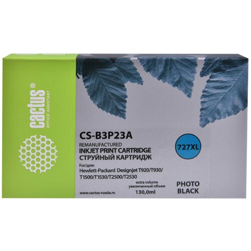 картридж cactus cs b3p23a Картридж струйный CACTUS (CS-B3P23A) для HP DesignJet T920/T1500, фото черный