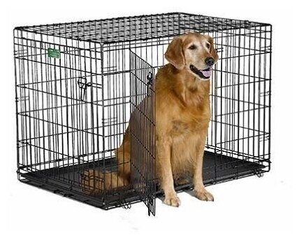 Клетка MidWest iCrate для собак 107х71х76h см, 2 двери, черная - фотография № 5