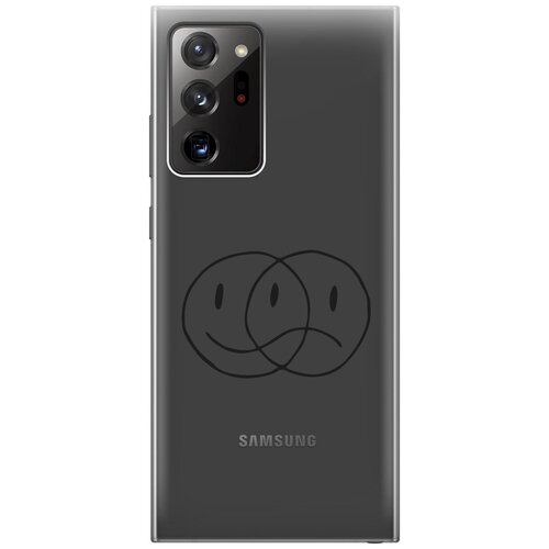 Силиконовый чехол с принтом Two Faces для Samsung Galaxy Note 20 Ultra / Самсунг Ноут 20 ультра чехол книжка на samsung galaxy note 20 ultra самсунг ноут 20 ультра с 3d принтом недовольный кот золотой