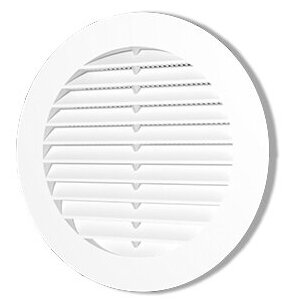 Решётка вентиляционная "Th-E" (белая  пластик круглая D200 с фланцем с антимоскитной сеткой) (16 РКС)/ решетка вытяжная / решетка круглая