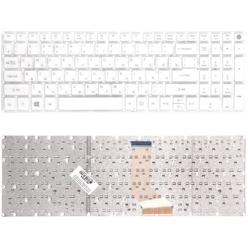 Клавиатура для ноутбука Acer Aspire V3-574G E5-573 F5-572 Series Г-образный Enter Белая без рамки PN NSK-R37SQ 0R 974₽