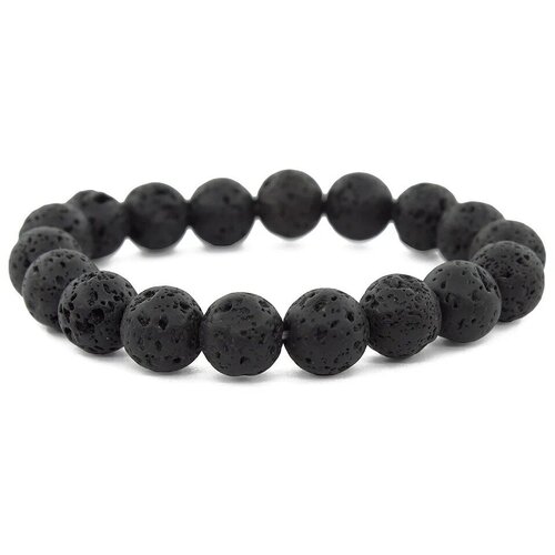 фото Жесткий браслет, базальт, 1 шт., размер 16 см, размер one size, диаметр 12 см, черный агат