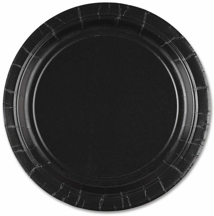 Одноразовая посуда для праздника, Весёлая затея, Тарелка Jet Black 17см 8шт