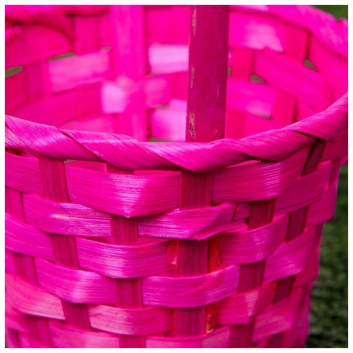 Корзина плетеная, бамбук, розовая./В упаковке: 1 - фотография № 3
