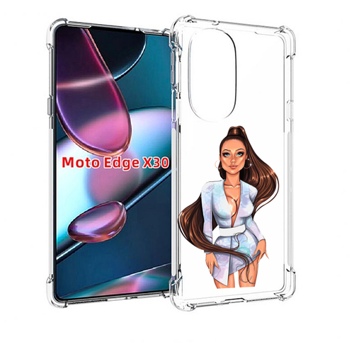 Чехол MyPads девушка-с-очень-длинными-волосами женский для Motorola Moto Edge X30 задняя-панель-накладка-бампер