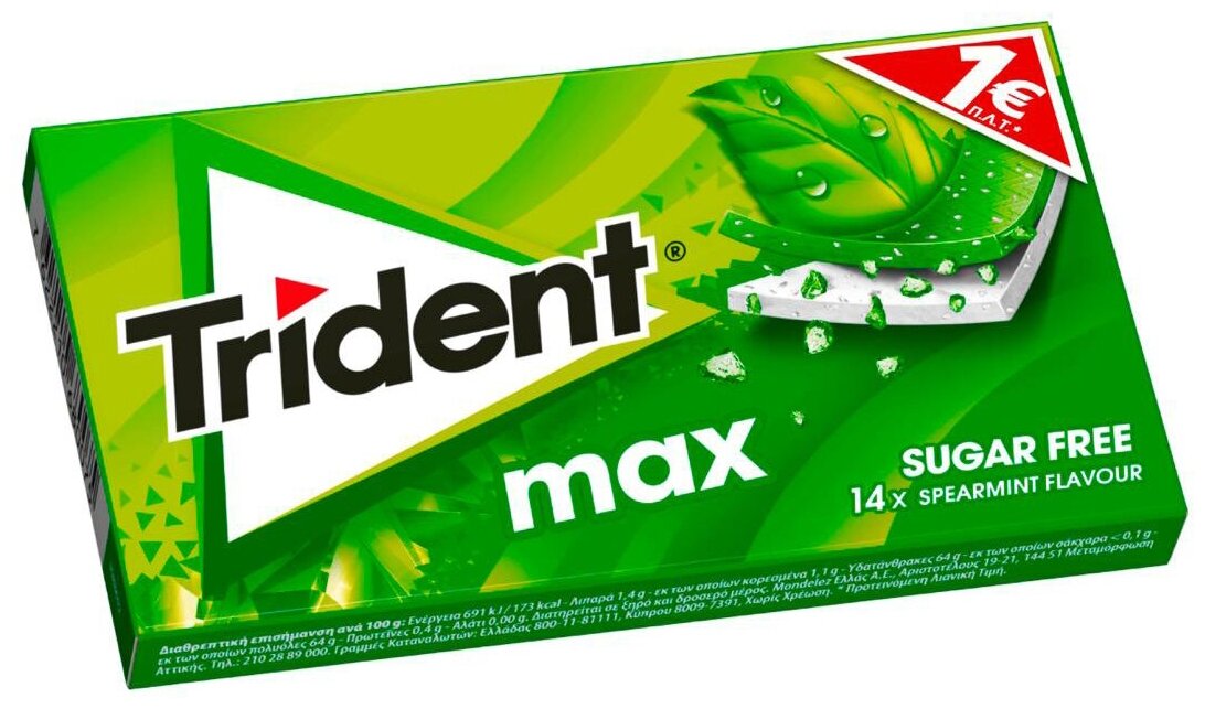 Жевательная резинка Trident Spearmint Max Gum - фотография № 3