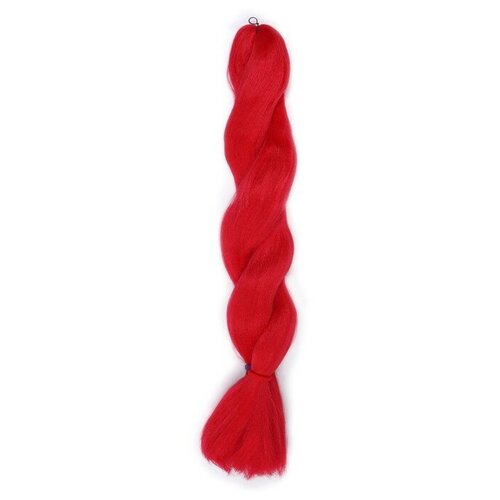 Канекалон однотонный 60см 100гр SOFT DREADS гофр волос красн #NEW RED подложка QF 7351840
