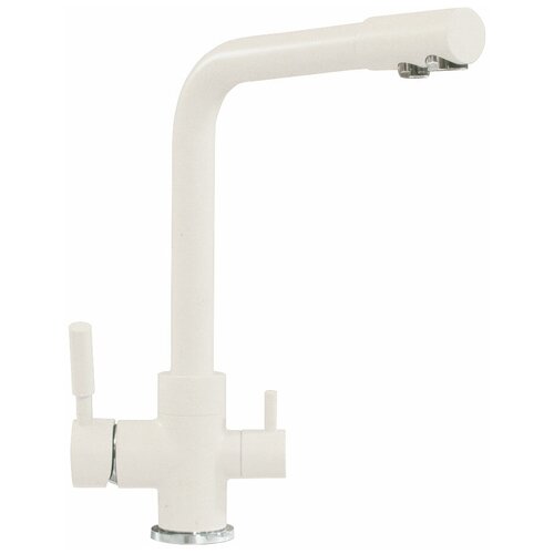 Смеситель для кухни Polygran Дуо белый хлопок 660717
