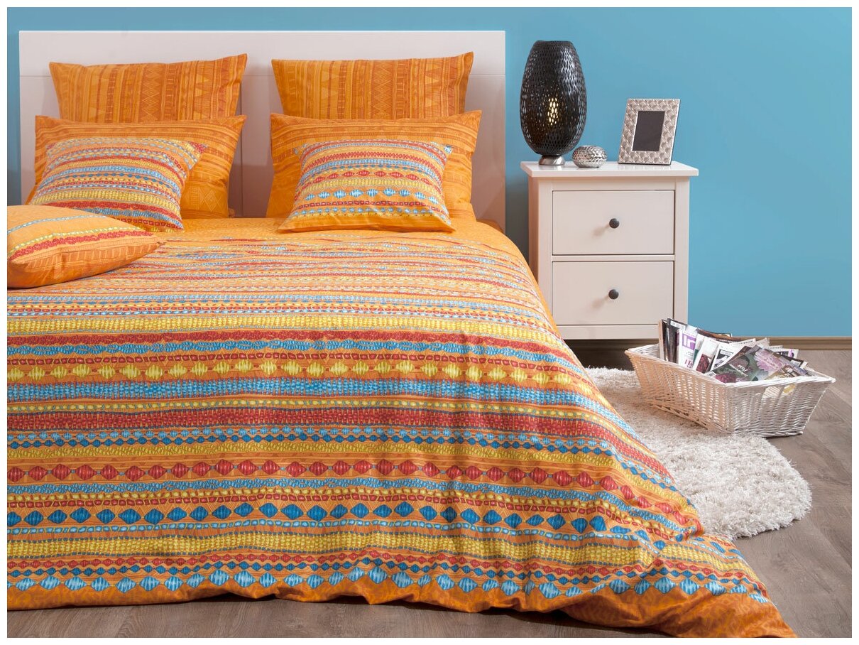 Хлопковый Край КПБ  Евро  4 нав  бязь люкс  5489 1 Танзания оранж