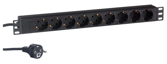 Блок розеток Exegate ServerPro PDU-19H903 9шт, 1U, 19", 2 м