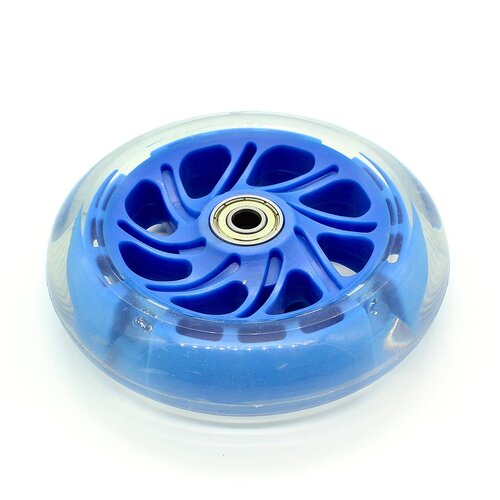 Колесо переднее светящееся для трехколесного самоката 120 мм (синее)