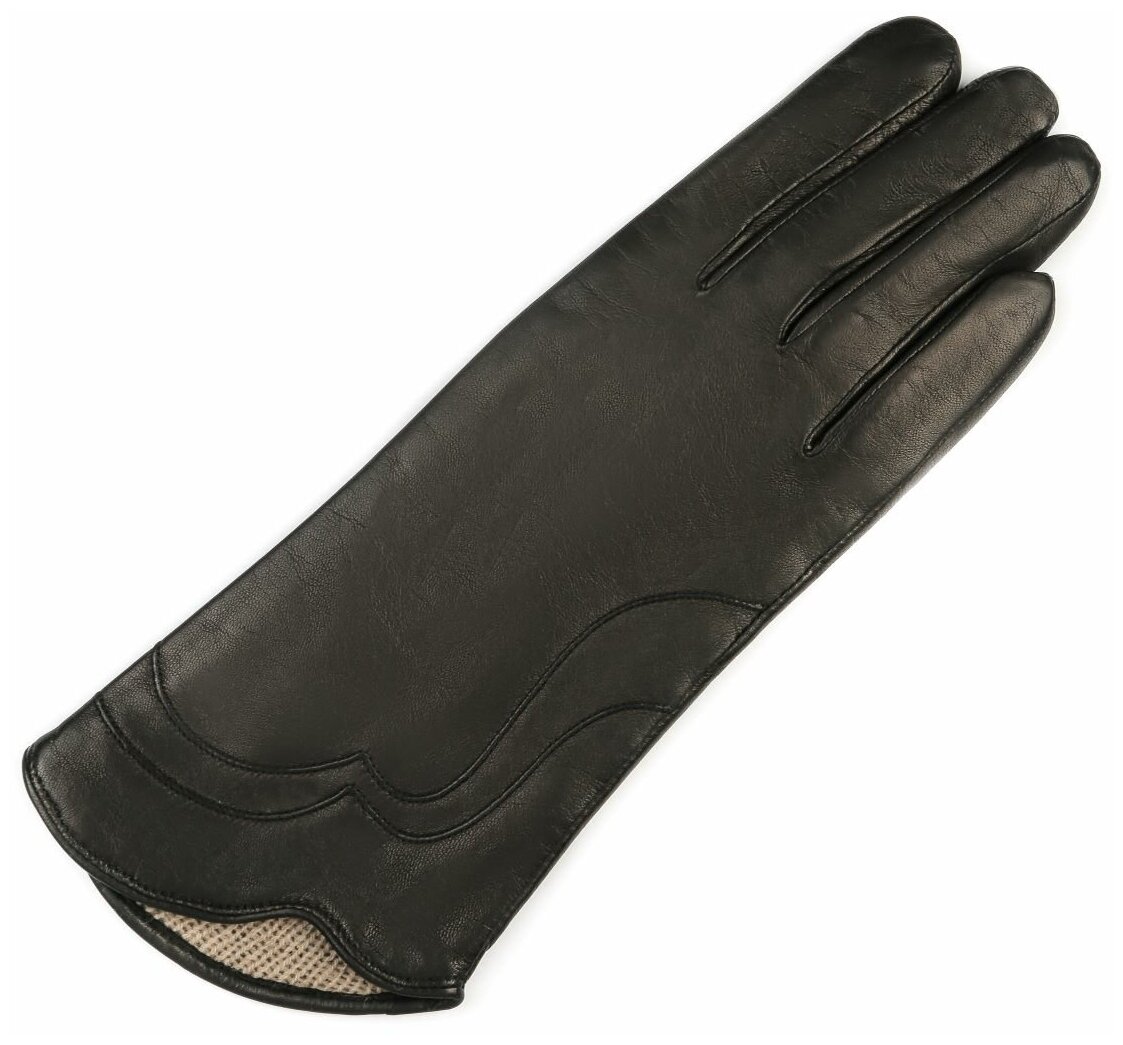 Перчатки кожаные женские утепленные ESTEGLA чёрные. 