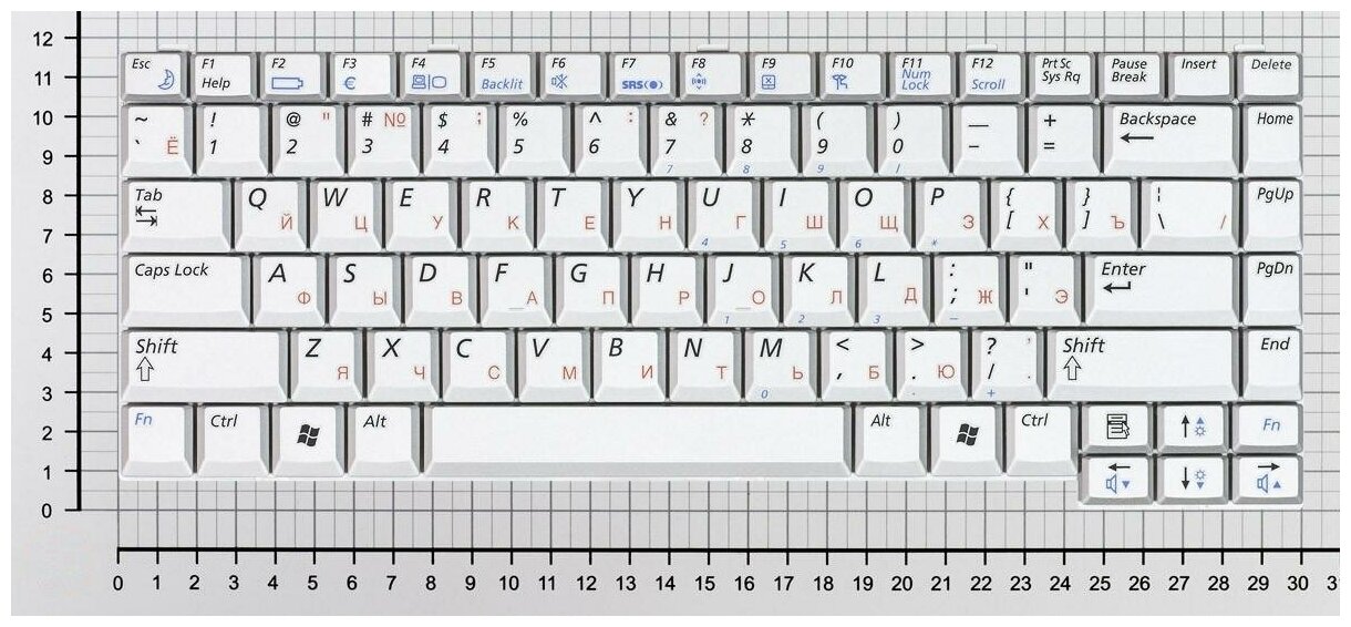 Клавиатура для ноутбука Samsumg M55 серебристая