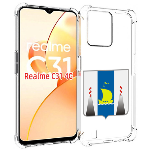 Чехол MyPads герб-сахалиснкой-области для OPPO Realme C31 задняя-панель-накладка-бампер