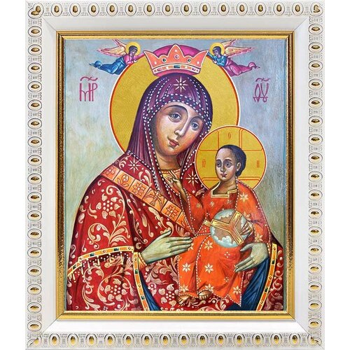 Вифлеемская икона Божией Матери, в белой пластиковой рамке 12,5*14,5 см вифлеемская икона божией матери в рамке 8 9 5 см