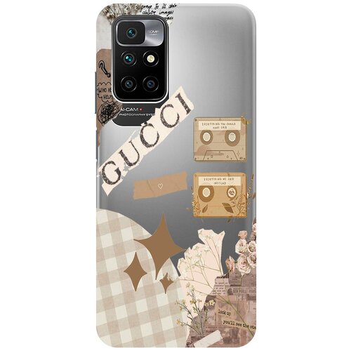 Силиконовый чехол на Xiaomi Redmi 10, Сяоми Редми 10 с 3D принтом GUCCI Stickers прозрачный силиконовый чехол на xiaomi redmi 10 сяоми редми 10 с 3d принтом stormtrooper stickers прозрачный