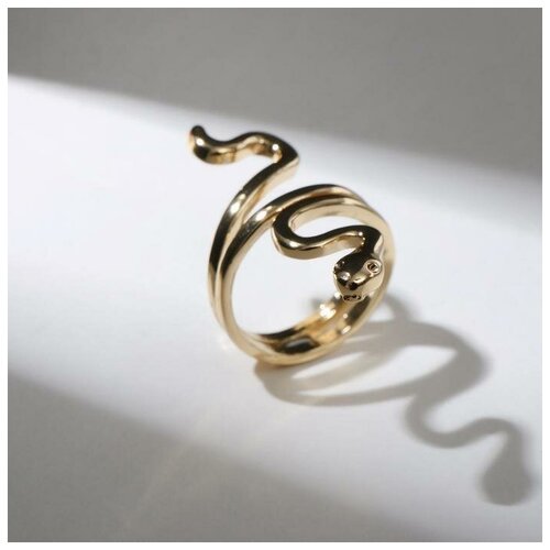 Кольцо кольцо змея спиралька цвет золото безразмерное