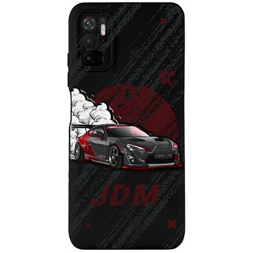 Силиконовый чехол Mcover для Xiaomi Poco M3 Pro с рисунком JDM чёрная машина силиконовый чехол mcover для poco m5 с рисунком jdm чёрная машина